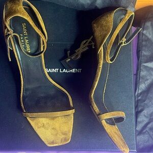 Yves Saint Laurent Brown Suede Heels